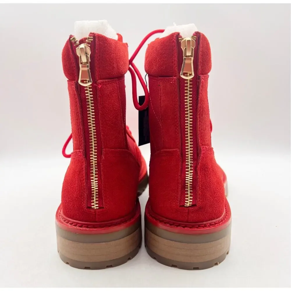 Saint Morta Mens Legion Ankle Combat Boots Size 8 EU 42 Red Gum Suede NIB